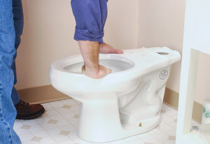 install a toilet bowl
