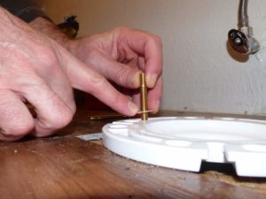 replace toilet flange: install new one